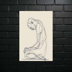 Ballet Sketch - Minimalist Line Art - shiny glitter