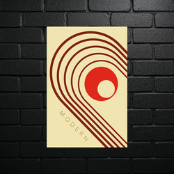 Modernist Red Spiral - shiny glitter