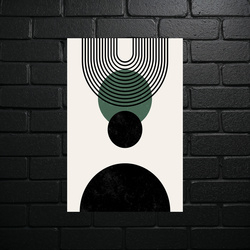 Geometric Harmony in Green - shiny glitter