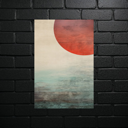 Abstract Sunset Seascape - Minimalist Harmony - shiny glitter