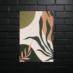 Minimalistyczne Liście w Sepii - błyszczący brokat