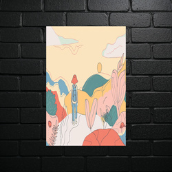 Pastel Nature Abstraction - shiny glitter