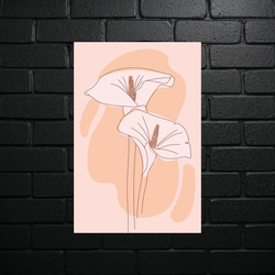 Gentle Lilies - Minimalist Illustration - shiny glitter