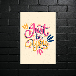 Just Be You - Typograficzna Inspiracja - błyszczący brokat