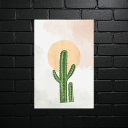Sunlit Cactus - Minimalist Desert Charm - shiny glitter