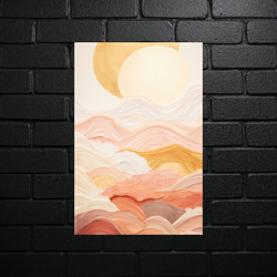 Wavy Horizons: Solar Abstract Composition - shiny glitter