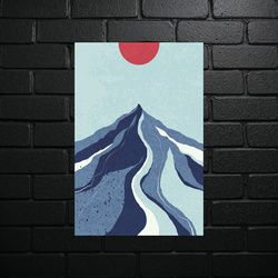 Mountain Minimalism at Dawn - shiny glitter