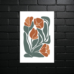 Modernist Tulips in Green - shiny glitter