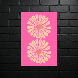 Pink Daisies - Minimalist Elegance - shiny glitter