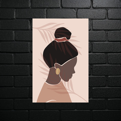 Female Silhouette in Pink - Minimalist Elegance - shiny glitter