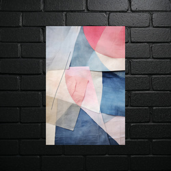 Geometric Dreams: Abstract Harmony of Blue and Pink - shiny glitter