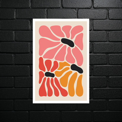 Coral Flowers - Minimalist Abstract Art - shiny glitter