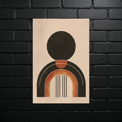 Geometric Harmony in Sepia - shiny glitter