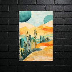 Turquoise Mountain Landscape - shiny glitter