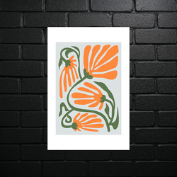 Retro Orange Flowers - Abstract Composition - shiny glitter