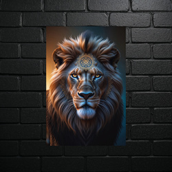 Mystical Lion with Mandala - shiny glitter