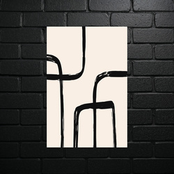 Minimalist Black Lines Abstract - shiny glitter