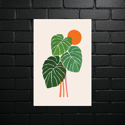 Monstera w Słońcu - Minimalistyczna Botanika - błyszczący brokat