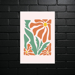 Minimalist Terracotta Flower - shiny glitter