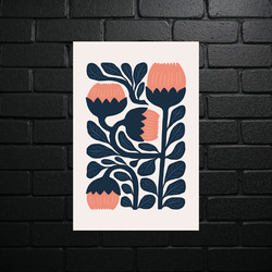 Koralowe Kwiaty Retro - błyszczący brokat