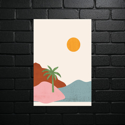 Minimalist Sunset Palm Paradise - shiny glitter