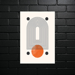 Geometric Harmony in Orange - shiny glitter