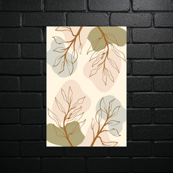 Botanical Dream - Delicate Leaves in Pastels - shiny glitter