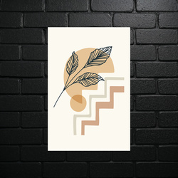 Minimalist Leaf - Geometric Harmony - shiny glitter