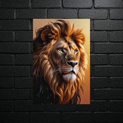 Majestatyczny Lew - Metaliczny Portret - błyszczący brokat