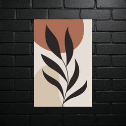 Minimalist Leaf in Sepia - shiny glitter