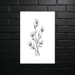 Minimalist Floral Sketch - shiny glitter