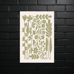 Botanical Harmony in Sage - shiny glitter