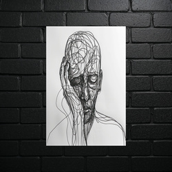 Ekspresja Duszy - Szkic Grafitowy - błyszczący brokat