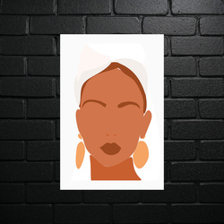 Minimalist Terracotta Portrait - shiny glitter