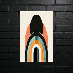 Retro Rainbow - Minimalist Abstract Art - shiny glitter