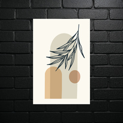 Minimalist Branch in Beige Tones - shiny glitter