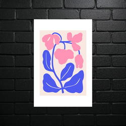 Pink-Blue Botanical Minimalism - shiny glitter