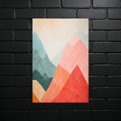 Mountain Dawn - Geometric Abstraction - shiny glitter