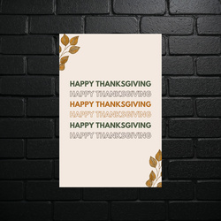 Złote Życzenia Thanksgiving - Metaliczny Obraz Świąteczny - błyszczący brokat