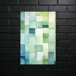 Geometric Abstraction - Blue and Green Harmony - shiny glitter