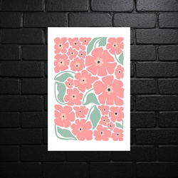 Coral Flowers - Botanical Harmony - shiny glitter