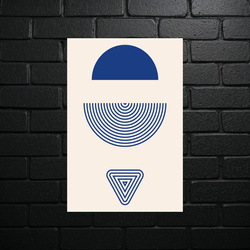 Blue Geometric Harmony - shiny glitter