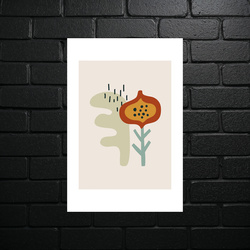 Abstrakcyjna Natura - Kwiat w Minimalistycznej Odsłonie - błyszczący brokat