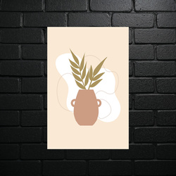 Elegant Vase with Leaves - Minimalist Harmony - shiny glitter