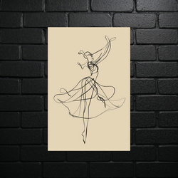 Dancing Ballerina - Artistic Sketch - shiny glitter