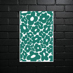 Emerald Marimekko Flowers - shiny glitter