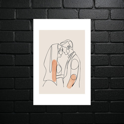 Minimalist Intimacy - Line Drawing - shiny glitter