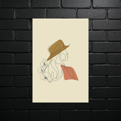 Minimalistyczny Portret w Brązie - błyszczący brokat