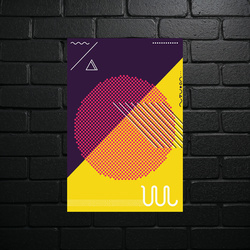 Geometric Sun Abstraction - shiny glitter