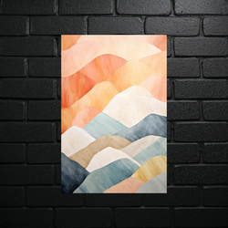 Harmony Waves - Sunset Geometric Abstraction - shiny glitter